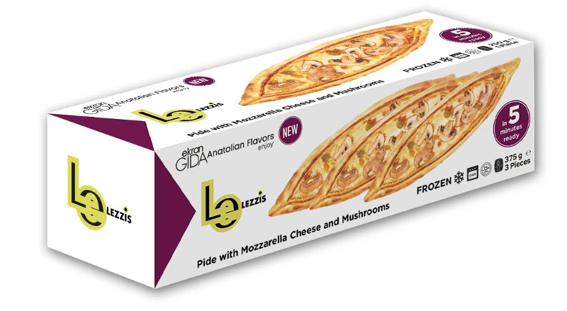 Pide with Mozzarella Cheese and Mushrooms