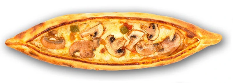 Pide with Mozzarella Cheese and Mushrooms