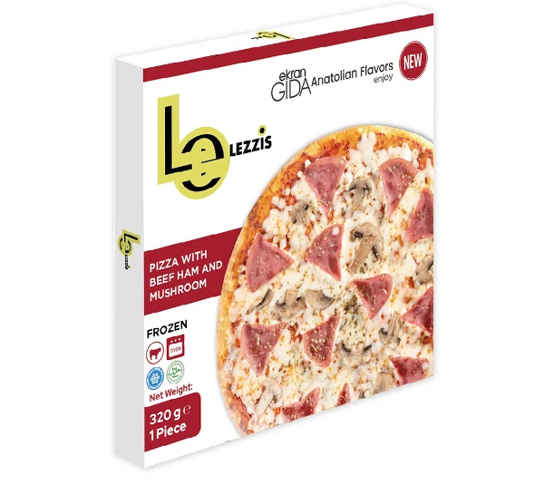Pizza with Beef Ham and Mushroom