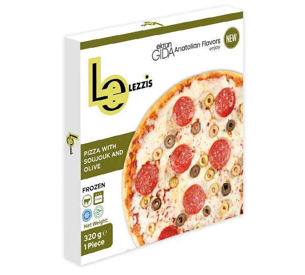 Pizza with Soujouk and Olive